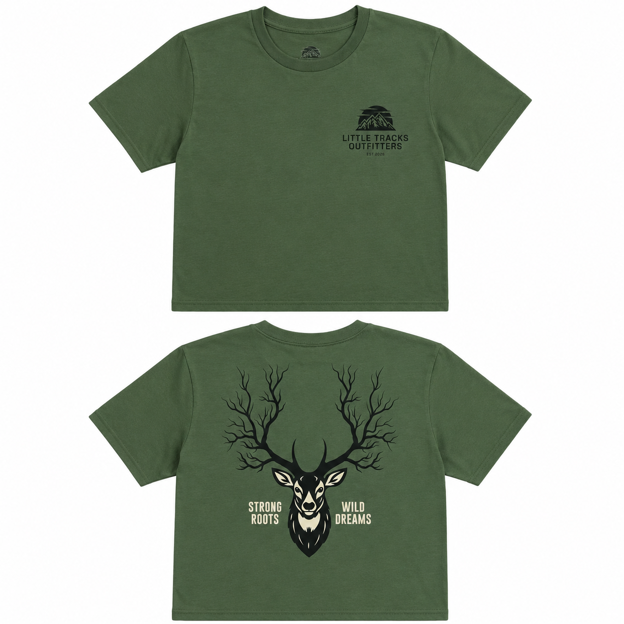 Kids Outdoor Graphic T-Shirt | Strong Roots Wild Dreams