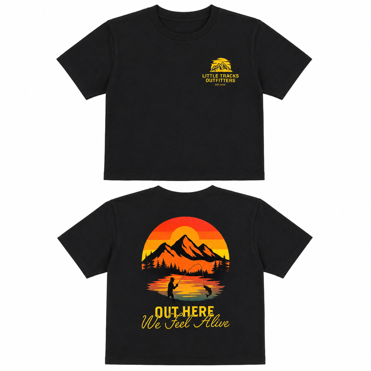 Kids Outdoor Graphic T-Shirt | Out Here We Feel Alive