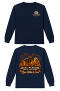 Kids Outdoor Long Sleeve Making Memories Moose Navy Blue