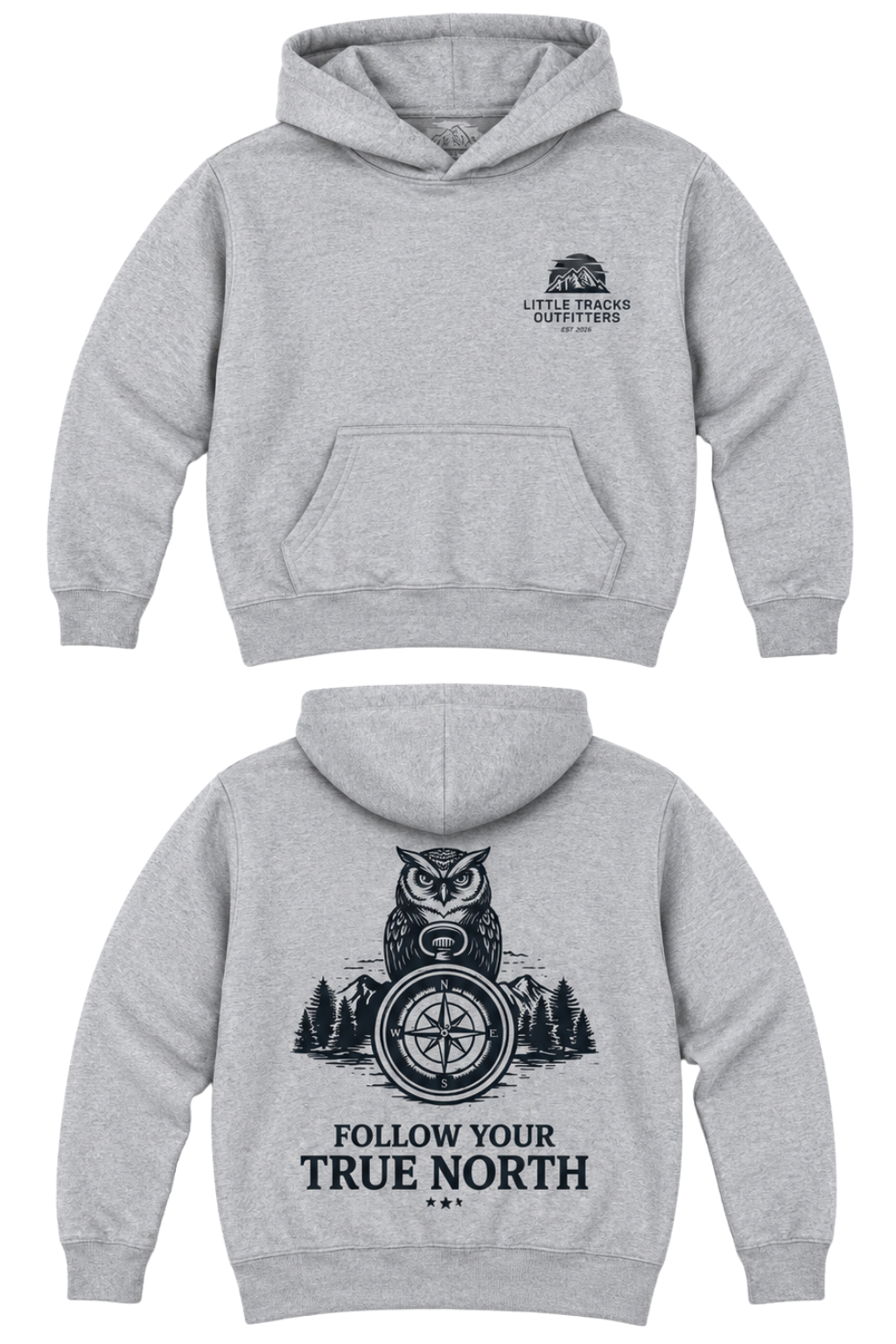 Kids Outdoor Fleece Hoodie | Follow Your True North