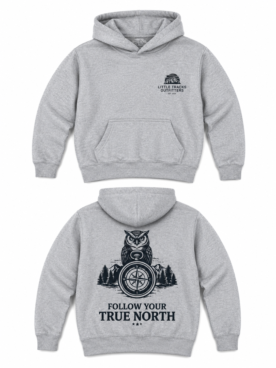 Kids Outdoor Fleece Hoodie | Follow Your True North