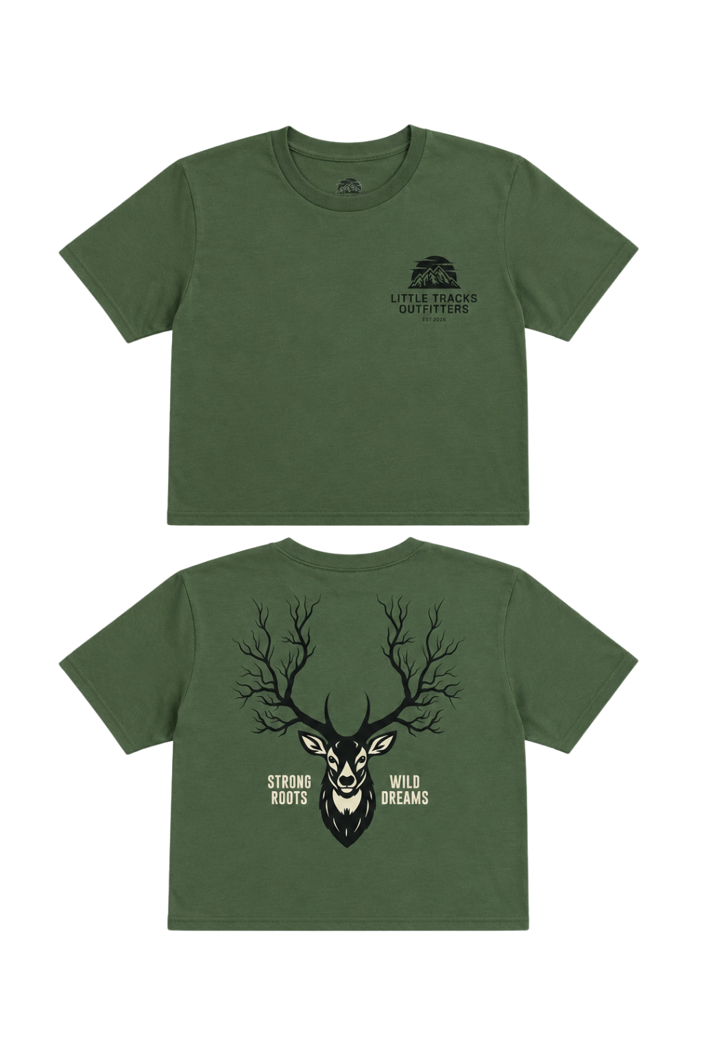 Kids Outdoor Graphic T-Shirt | Strong Roots Wild Dreams